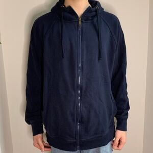 Russell athletic premium fleece navy zip up hoodie